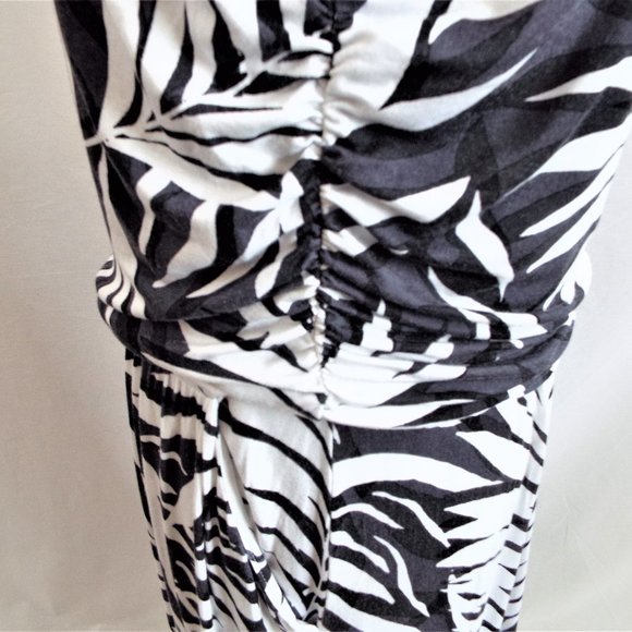Belle Beach Key West Palm Black and White Palm Pullover Maxi Dress Size XLP - Picture 8 of 13